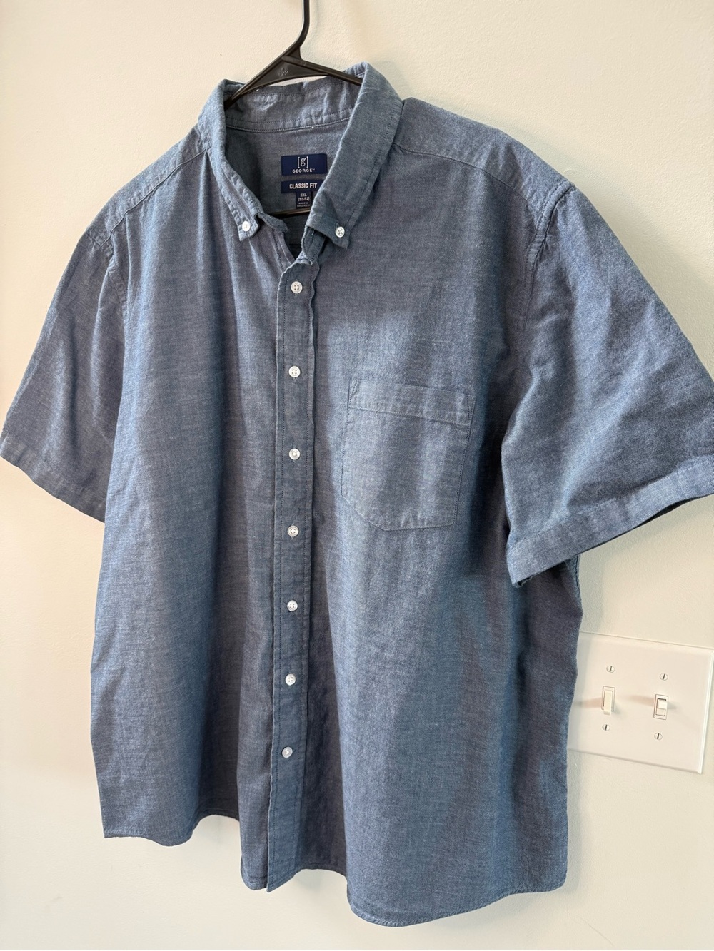 George Men's Short-Sleeve Button-Down Shirt in Blue